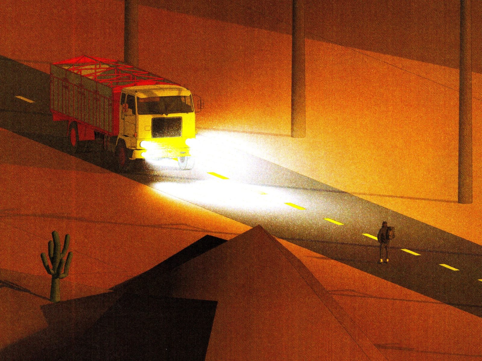 Aerial view of a varied vehicle lineup