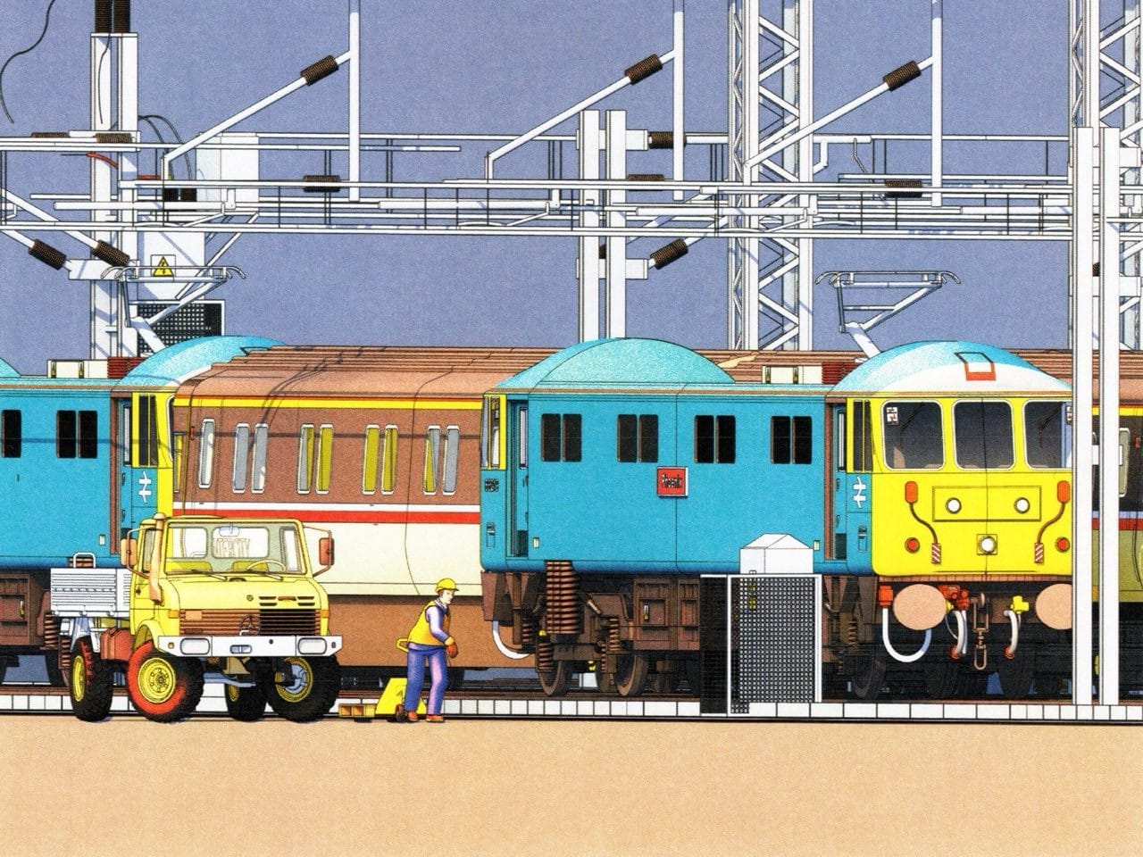Specialty rolling stock in a rail yard